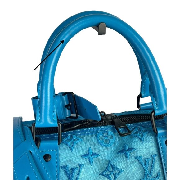 LOUIS VUITTON Keepall Triangle BANDOULIÈRE 50 Turquoise Transparent Bag Duffle - Picture 13 of 16